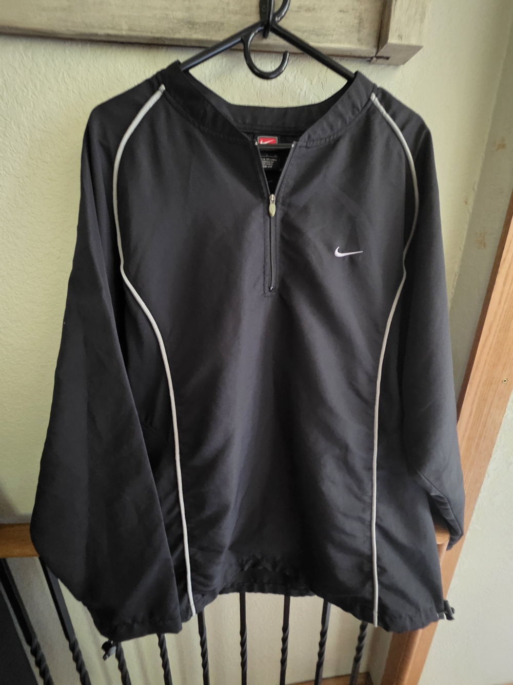 Nike Men’s Black Quarter-Zip Dri-Fit Windbreaker Jacket Sz L